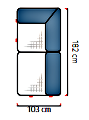 UNIMEBEL - DIVERSO II Moduł REC 1F.PJ prawy z pojemnikiem narożny
