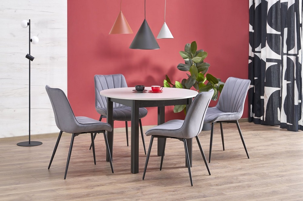 HALMAR - RINGO Stół rozkładany 102-142x102x76 | kaszmir/czarny | z PL