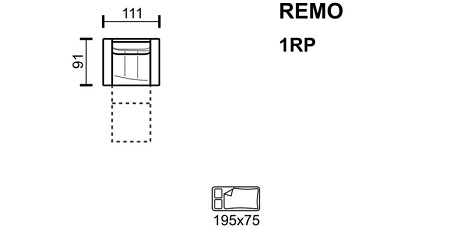 Meblomak - REMO Fotel 1RP rozkładany z funkcją spania i z pojemnikiem | DOSTĘPNY OD RĘKI