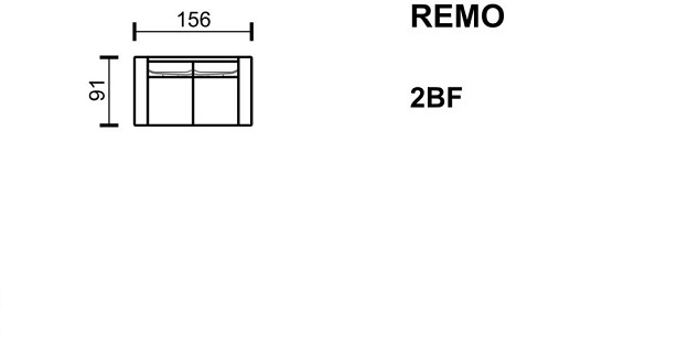 Meblomak - REMO Sofa 2BF 2-osobowa bez funkcji