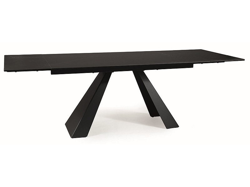 SIGNAL - SAMANTA CERAMIC Stół rozkładany 160-240x90x76 | Czarny Sahara Noir | Czarny mat