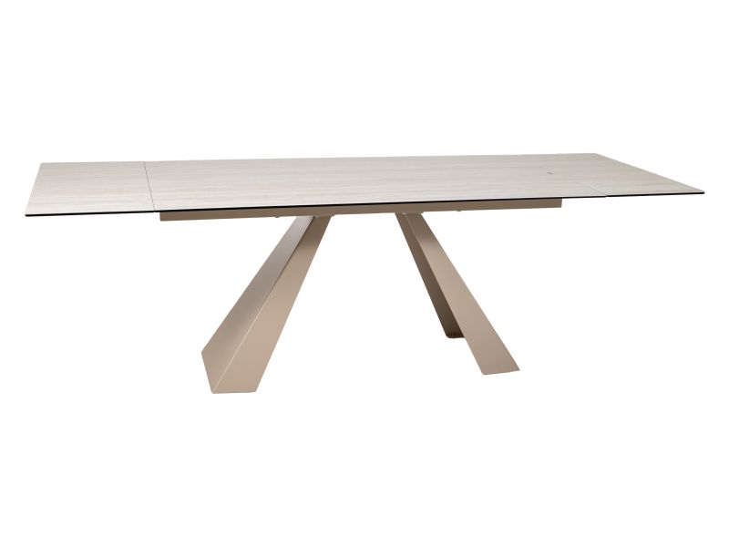 SIGNAL - SALVADORE CERAMIC Stół rozkładany 160-240x90x76 | TRAVERTINE Beż | Kaszmir