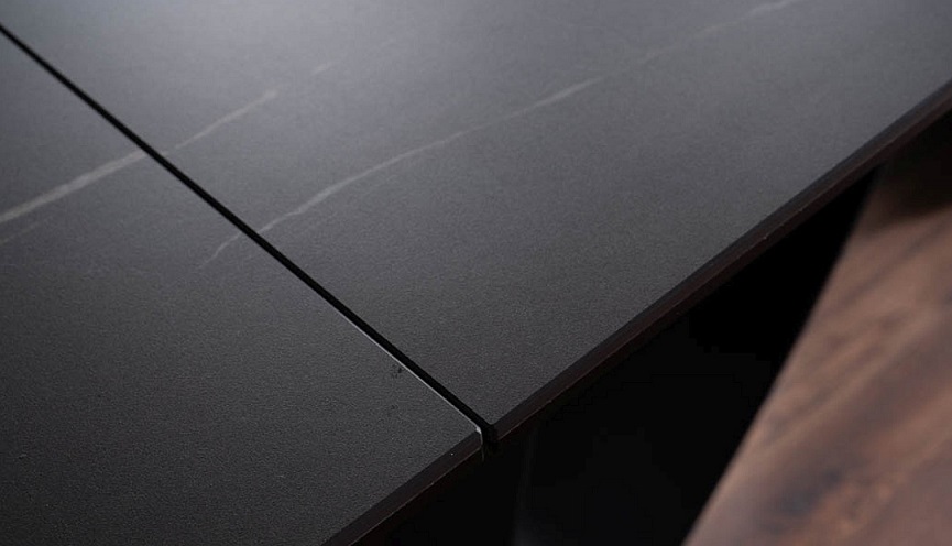 SIGNAL - SAMANTA CERAMIC Stół rozkładany 160-240x90x76 | Czarny Sahara Noir | Czarny mat