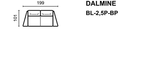 Meblomak - DALMINE Sofa 2,5-osob. BL-2,5P-BP z pojemnikiem