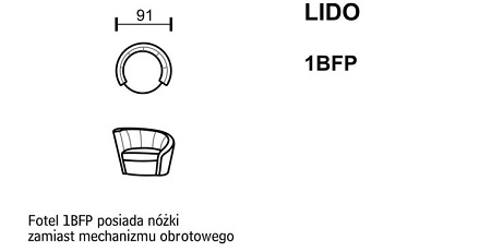 Meblomak - LIDO Fotel 1BFP (prawy) bez funkcji