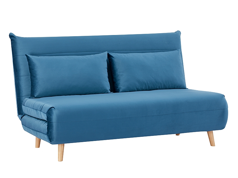 SIGNAL - SPIKE II Velvet Sofa rozkładany | Tkanina | Niebieski 188 | Nogi Buk | z MR