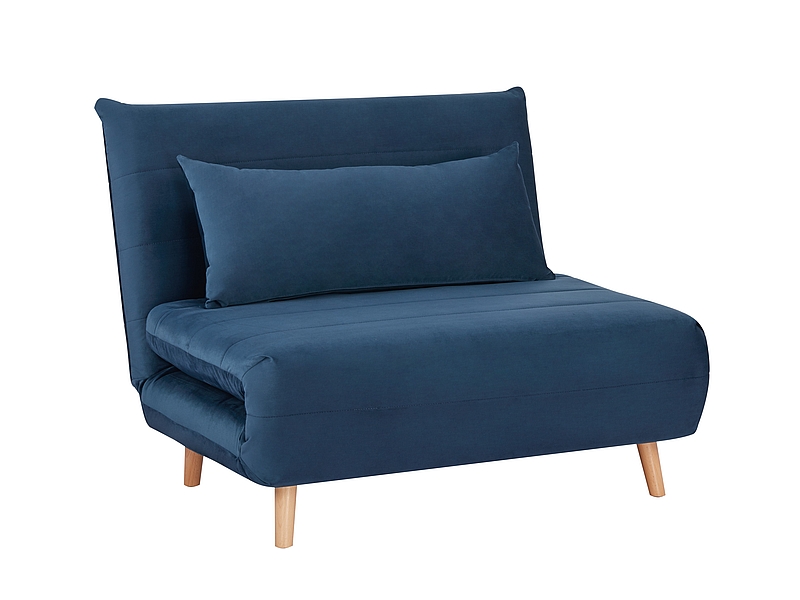 SIGNAL - SPIKE Velvet Fotel rozkładany | Tkanina | Niebieski 188 | Nogi buk | z MR
