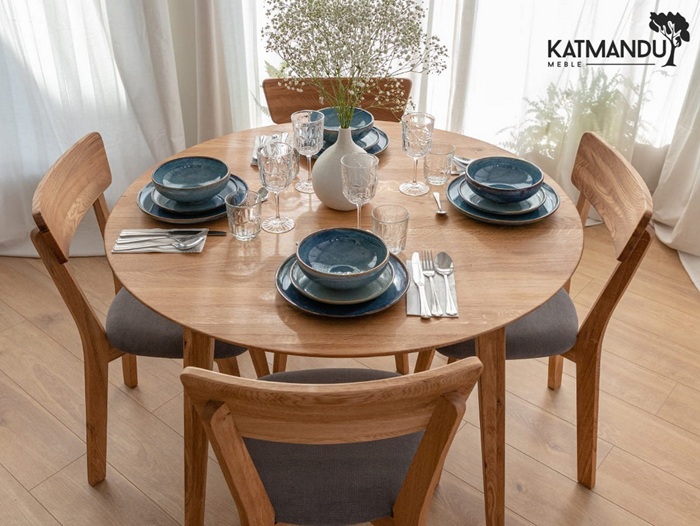 KATMANDU MEBLE - ORBETELLO Stół okrągły 110 | Dąb | KULS90T