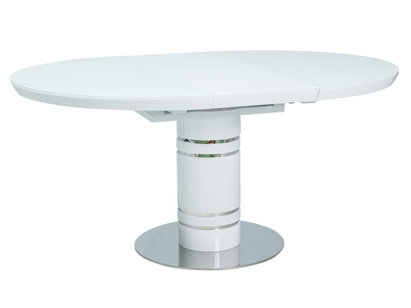 SIGNAL - STRATOS Stół rozkładany 120(160)x120x76h cm | Bialy lakier