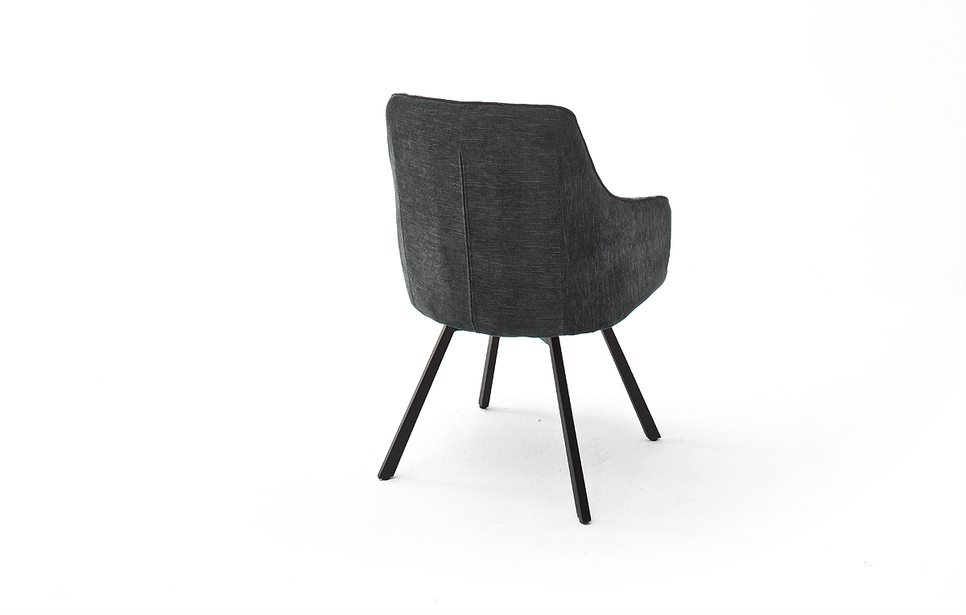 MC AKCENT - SASSELLO Krzesło | Obrót siedziska | 4 Nogi metal czarny mat | Tkanina typu Szenil Antracyt | SA4S43AN