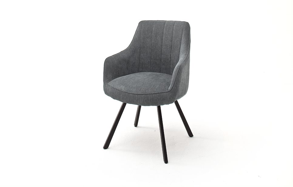MC AKCENT - SASSELLO Krzesło | Obrót siedziska | 4 Nogi metal czarny mat | Tkanina typu Szenil Szary | SA4S43GX