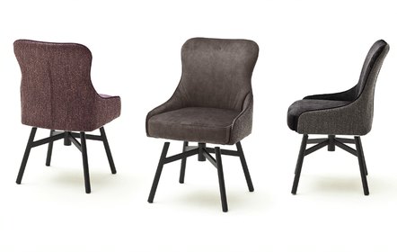 MC AKCENT - SHEFFIELD A Krzesło | Obrót siedziska | 4 Nogi okrągłe metal czarny mat | Tkanina cappuccino | SHEA66CX | SHGD63SM