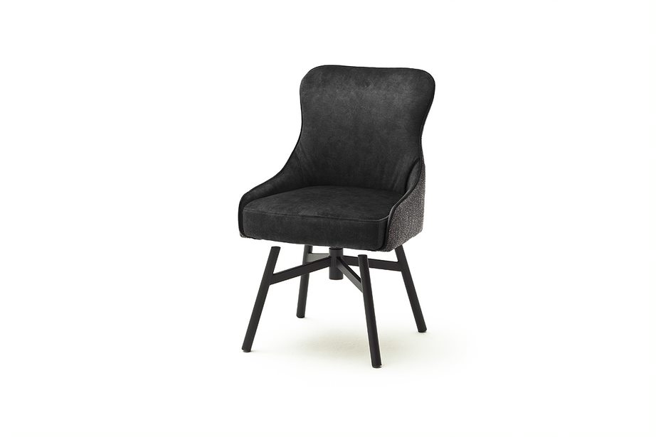 MC AKCENT - SHEFFIELD A Krzesło | Obrót siedziska | 4 Nogi okrągłe metal czarny mat | Tkanina Antracyt | SHEA66AN | SHGD63SM