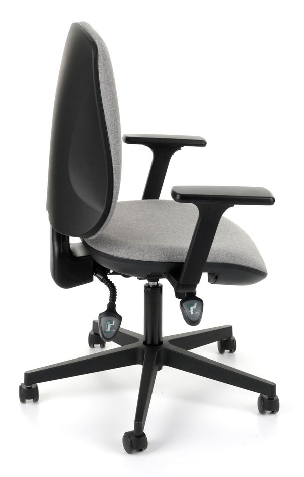GROSPOL - STARTER Fotel Obrotowy 3D Black / Chrome IBRA | Obciążenie do 150 kg