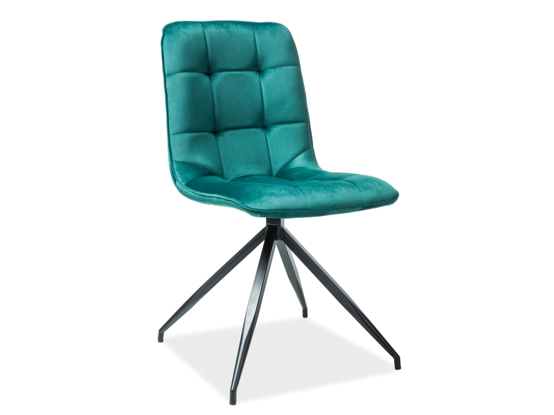 SIGNAL - TEXO Velvet Krzesło | Tkanina | Zielony BLUVEL 78
