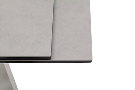 MC AKCENT - TOBAGO Stół 180-260x95x77 | Szkło | Ceramica Jasnoszara | Nogi Metal Czarny mat | TO18SMHG
