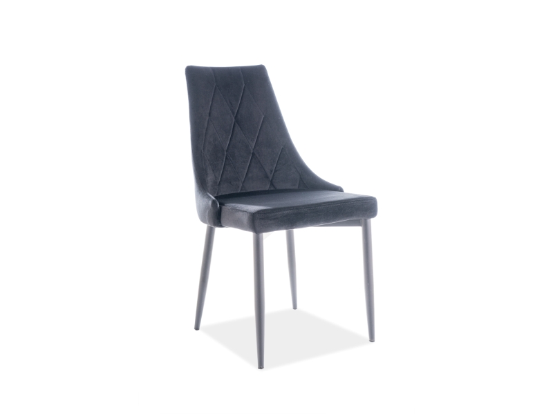 SIGNAL - TRIX B Velvet Krzesło | Tkanina | Czarny Bluvel 19 | Stelaż czarny