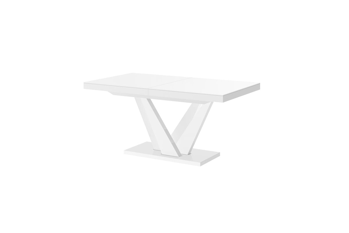 HUBERTUS - VEGAS Stół 160-256x89 | Biały mat | Biały połysk