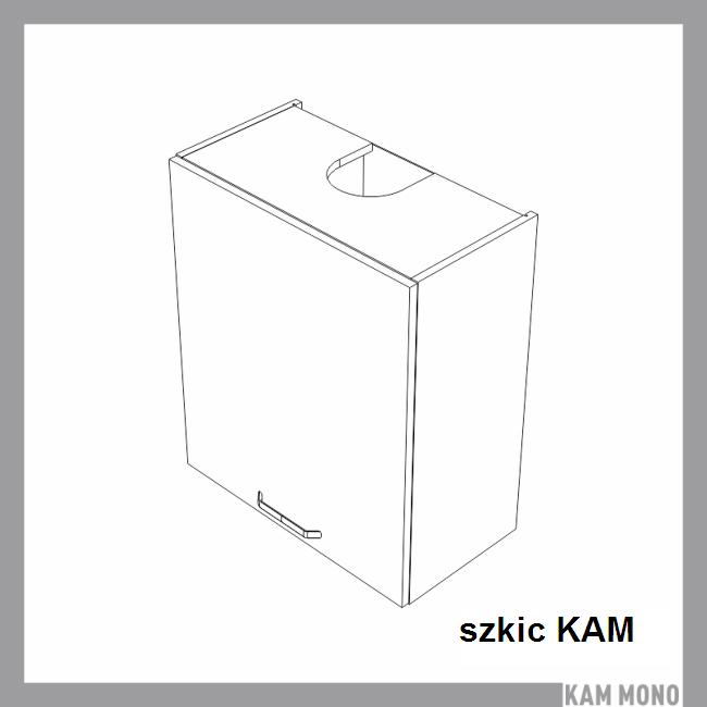 KAM - KAMMONO Szafka W60.1/71 | Górna do szafek o wys. 90 cm | Z okapem | Front frezowany