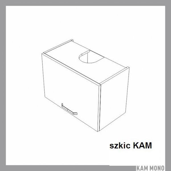 KAM - KAMMONO Szafka WO60/42 | Górna do szafek o wys. 61 cm | Z okapem | Front nowoczesny P4