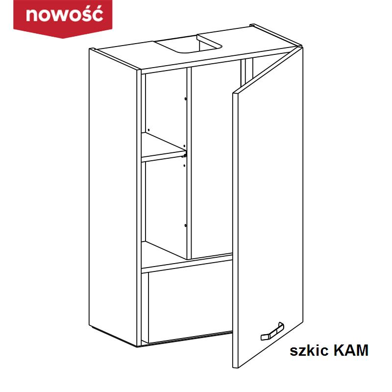 KAM - KAMMONO Szafka WP3C60.1/90 | Górna do szafek o wys. 90 cm | Z okapem | Front frezowany