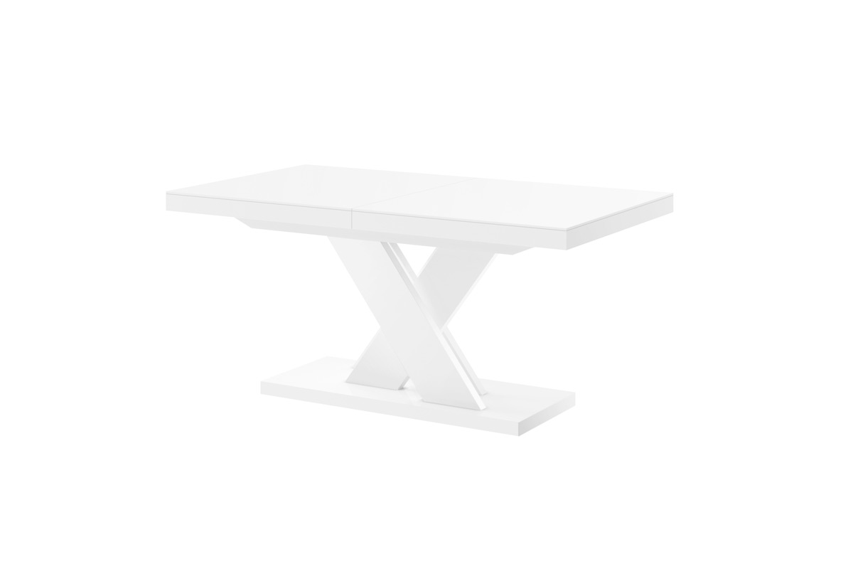 HUBERTUS - XENON LUX Stół 160-256x89 | Blat Biały mat | Noga Biała