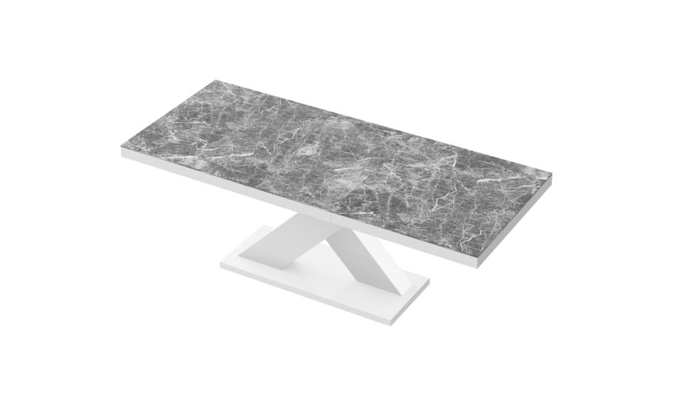 HUBERTUS - XENON Stół | Super Print | Marmur | Venatino Dark Mat | Biały połysk