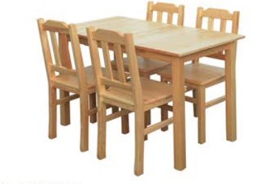 PANKAU - ZESTAW D Stół | 4 Krzesła