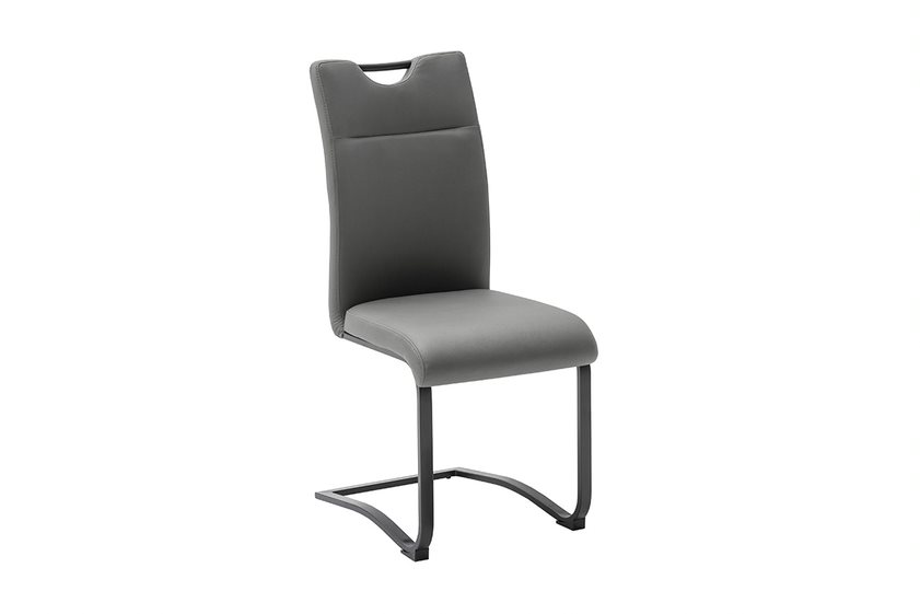 MC AKCENT - ZAPARA Krzesło na płozie | Stelaż metal lakier czarny mat | Tkanina antracyt | ZPSS46AN