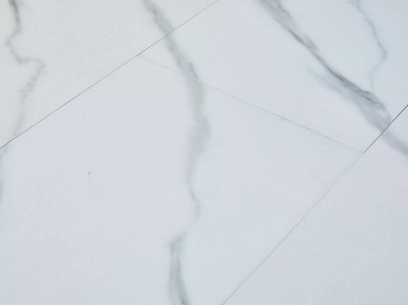 SIGNAL - BARI Stół 120-160x80 | Biały efekt marmuru | Czarny mat