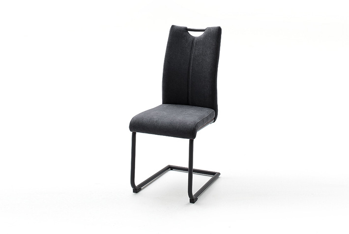 MC AKCENT - ADANA Krzesło na płozie | Stelaż rurka czarny mat | Tkanina antracyt | ADSS29AN