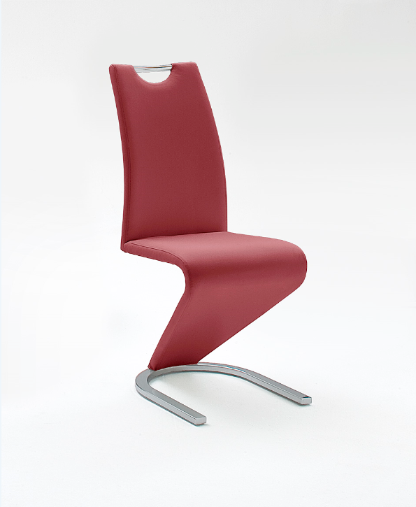 MC AKCENT - AMADO Krzesło | Ekoskóra bordowa | Stelaż chrom | AMAC10BO