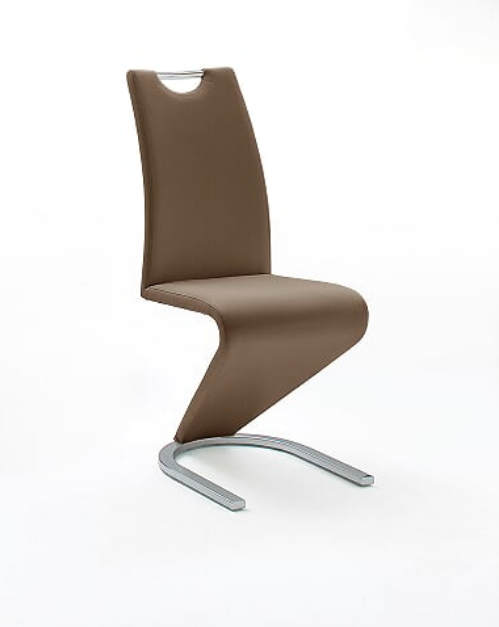 MC AKCENT - AMADO Krzesło | Ekoskóra brąz | Stelaż chrom | AMADOCPB