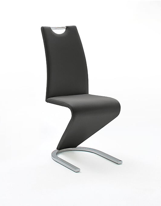 MC AKCENT - AMADO Krzesło | Ekoskóra czarna | Stelaż chrom | AMADOCPS