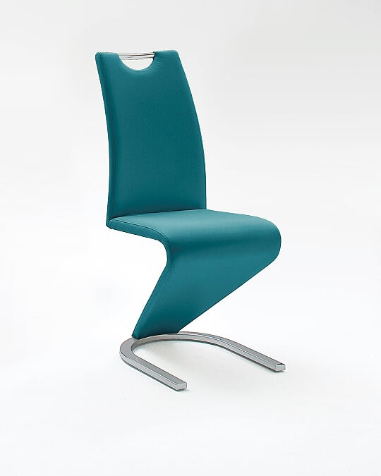 MC AKCENT - AMADO Krzesło | Ekoskóra turkusowa | Stelaż chrom | AMAC10PE