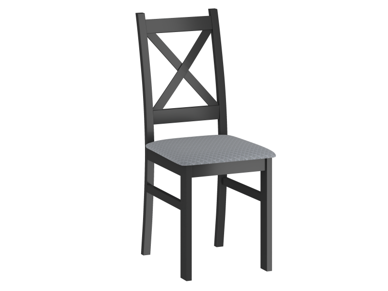 FURNITEX - CARLO Krzesło | Czarne | Siedzisko tapicerowane szare | Tapicerka Aston Pik 16