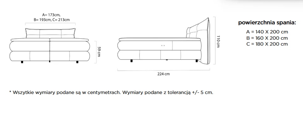 WERSAL - AURIS Łóżko Kontynentalne 160x200 z regulacją | Materac Mini Pocket | Materac Pocket