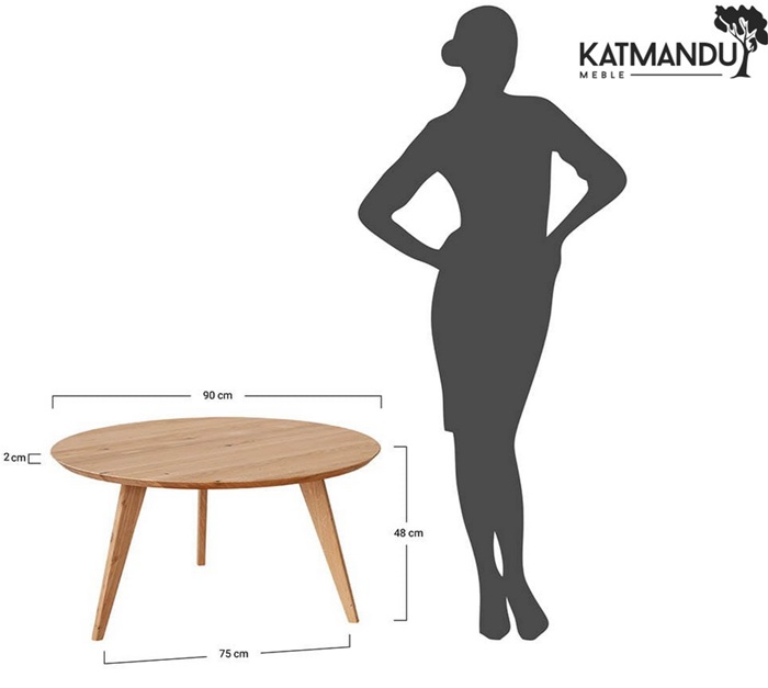 KATMANDU MEBLE - ORBETELLO Ława okragła 90 | Dąb | 3SORB57