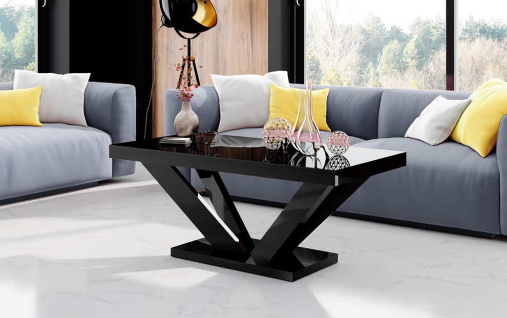 HUBERTUS - VIVA 2 Mini Ława | Czarny połysk