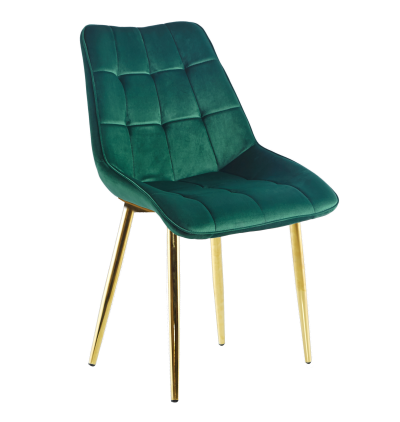 FURNITEX - J262-1 Krzesło | Velvet | Zielone | Nogi złote