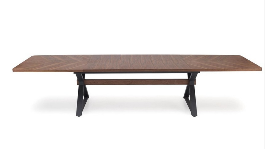 HALMAR - BARON Stół rozkładany 200-350x100x75 | orzech/czarny