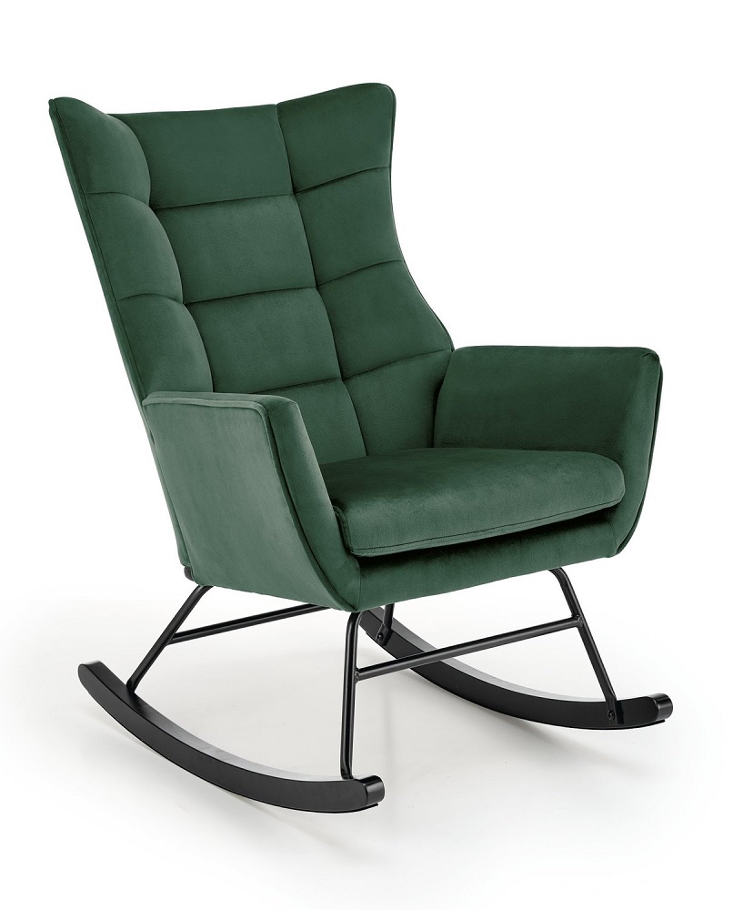 HALMAR - BAZALTO Fotel bujany | ciemny zielony