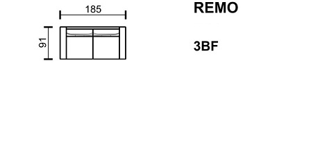Meblomak - REMO Sofa 3BF 3-osobowa bez funkcji