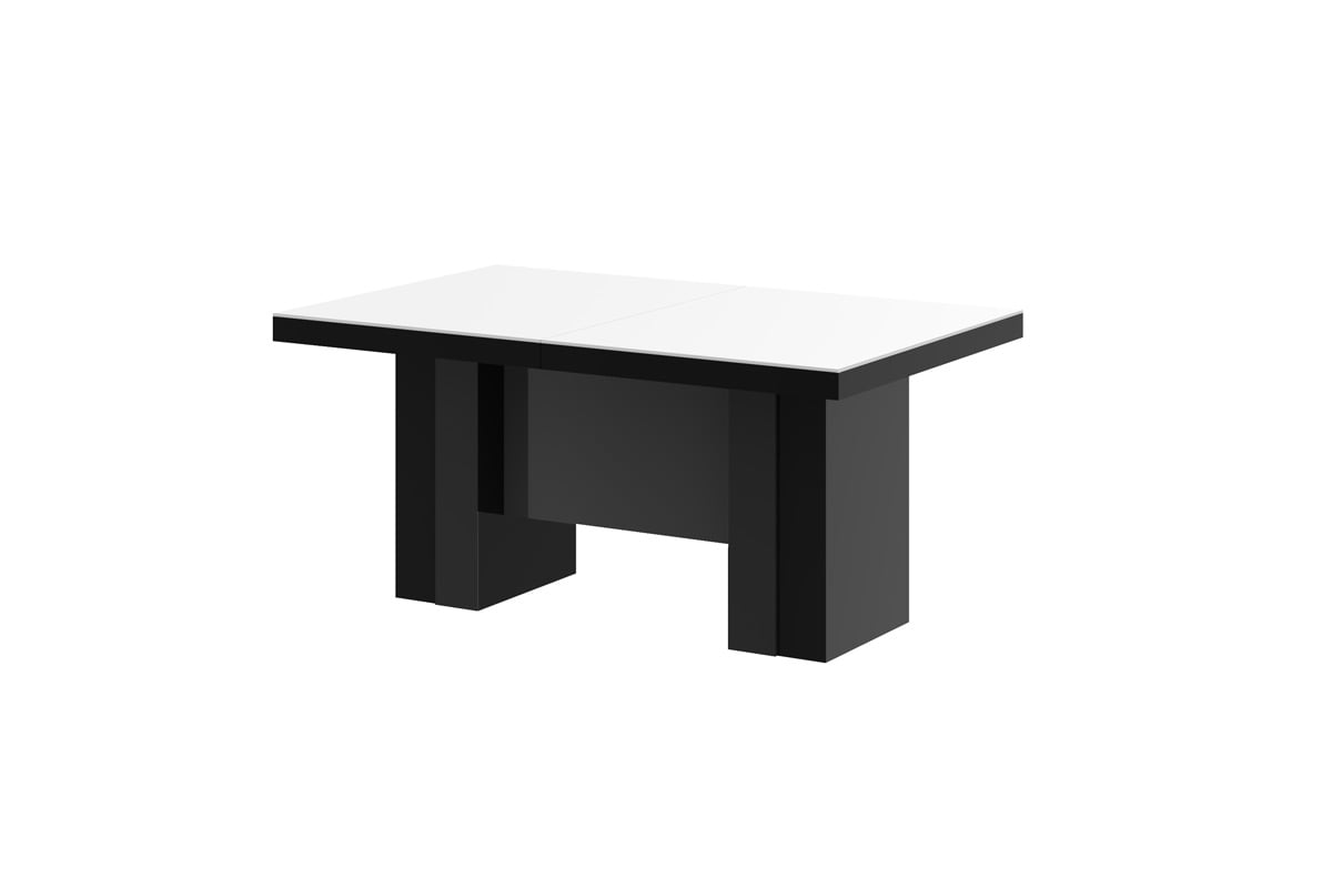 HUBERTUS - LARGO Stół 160-400x89 | Biały Mat | Czarny połysk