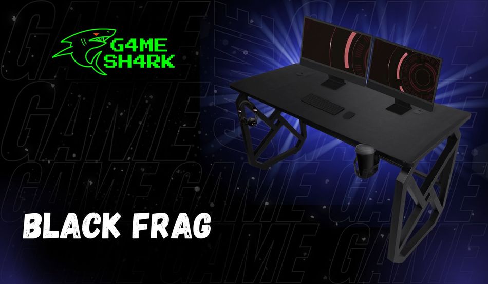 GAME SHARK - BLACK FRAG Biurko Gamingowe | Wyjątkowy design | Stabilna konstrukcja