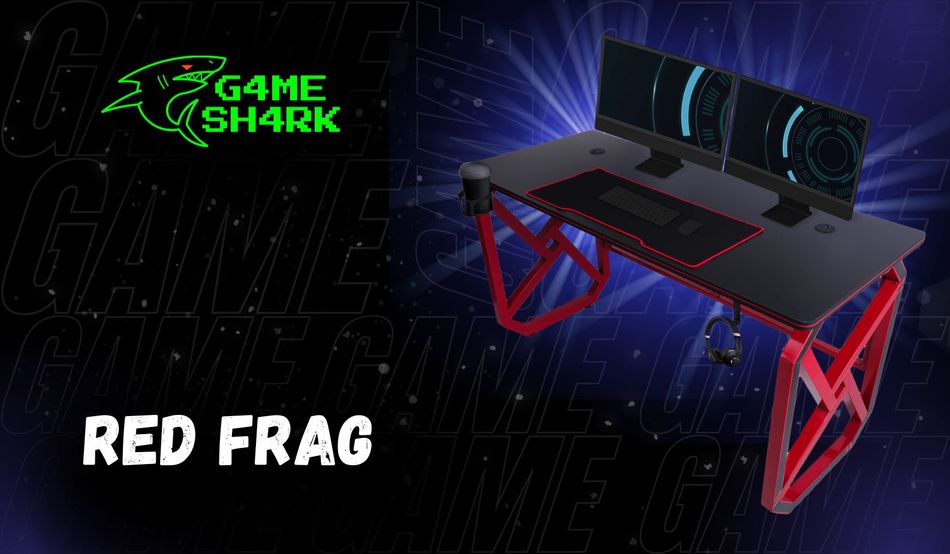 GAME SHARK - RED FRAG Biurko Gamingowe | Wyjątkowy design | Stabilna konstrukcja