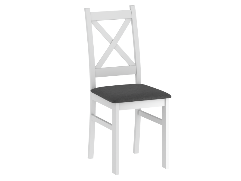 FURNITEX - CARLO Krzesło | Białe | Siedzisko tapicerowane czarne | Tapicerka Bluvel 19