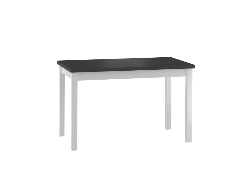 FURNITEX - MARCO Stół | 120x68 | Czarny | Podstawa biała