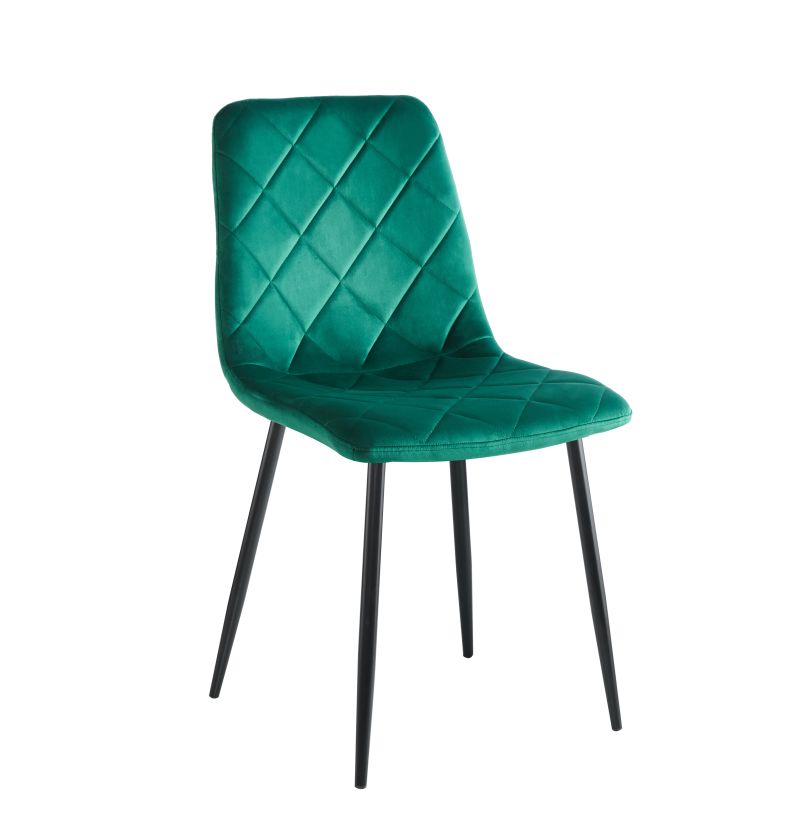 FURNITEX - K6-FX Krzesło | Velvet | Zielone | Nogi czarne
