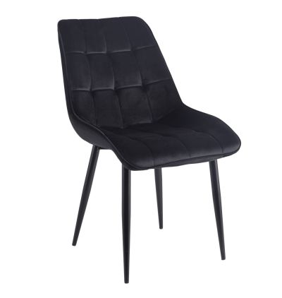FURNITEX - J262-1 Krzesło | Velvet | Czarne | Nogi czarne